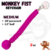 Monkey Fist Self Defense Survival Keychain Paracord - Assorted Colors Hot Pink - Medium (long) SD-KeyChain - Tophatter Daily Deals