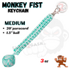 Monkey Fist Self Defense Survival Keychain Paracord - Assorted Colors Teal - Medium (long) SD-KeyChain - Tophatter Daily Deals
