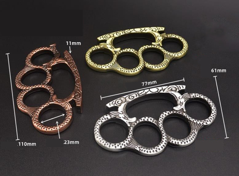 Medusa - Solid Brass Knuckles Duster For Self Defense Window Breaker EDC Supplies - Tophatter Daily Deals