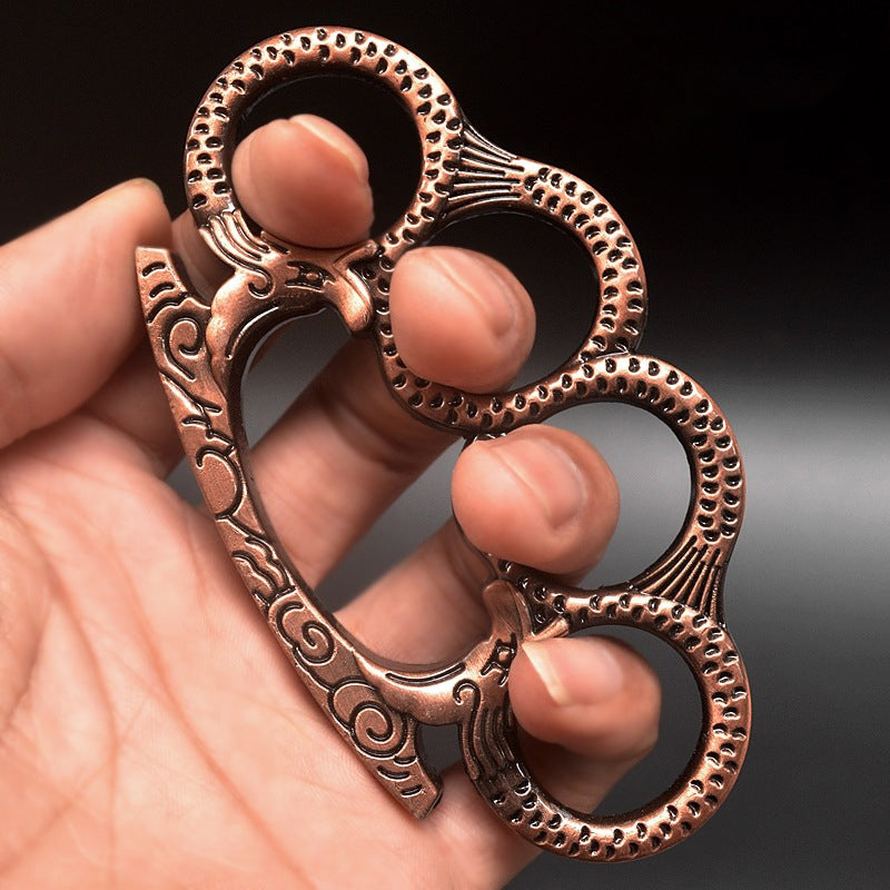 Medusa - Solid Brass Knuckles Duster For Self Defense Window Breaker EDC Supplies Rose Gold - Tophatter Daily Deals