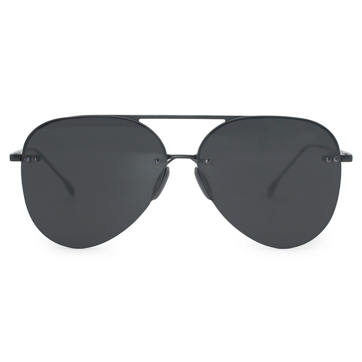 TopFoxx Smaller Megan 2 Jet Black- Tangle Free Unisex Aviator Sunglasses Sunglasses - Tophatter Daily Deals
