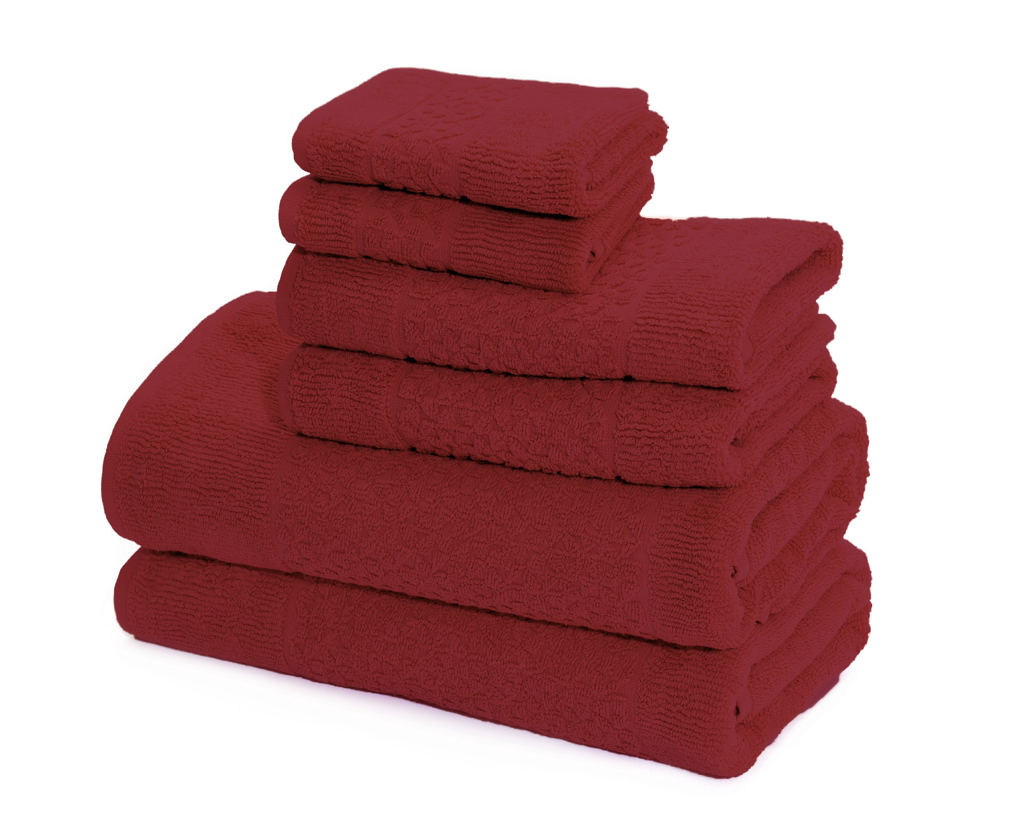 Mei-Tal Turkish Cotton Jacquard Towel Set of 6 Bath Towel - Tophatter Daily Deals