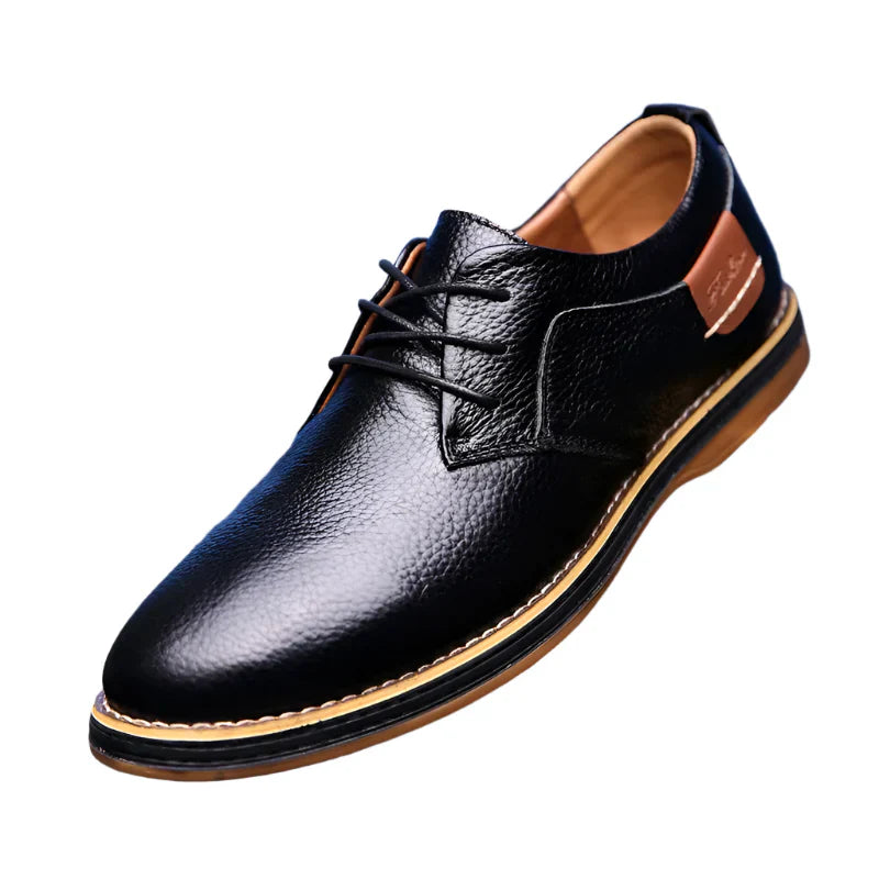 Mens Genuine Leather Brogue Oxford Dress Shoes (Black) Apparel & Accessories > Shoes - Tophatter Daily Deals