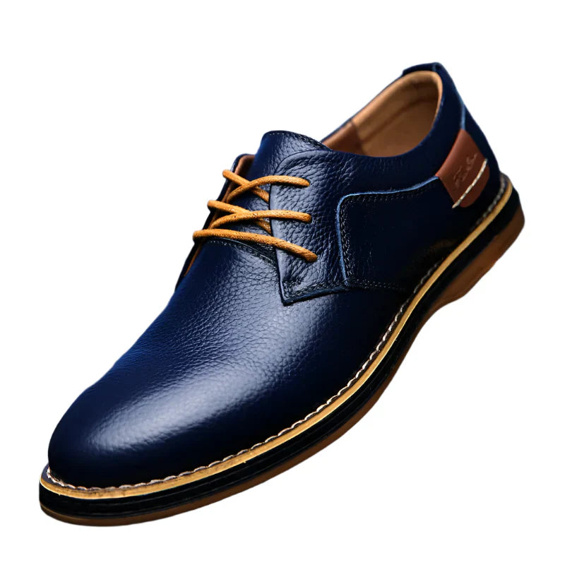 Mens Genuine Leather Brogue Oxford Dress Shoes (Blue) Apparel & Accessories > Shoes - Tophatter Daily Deals