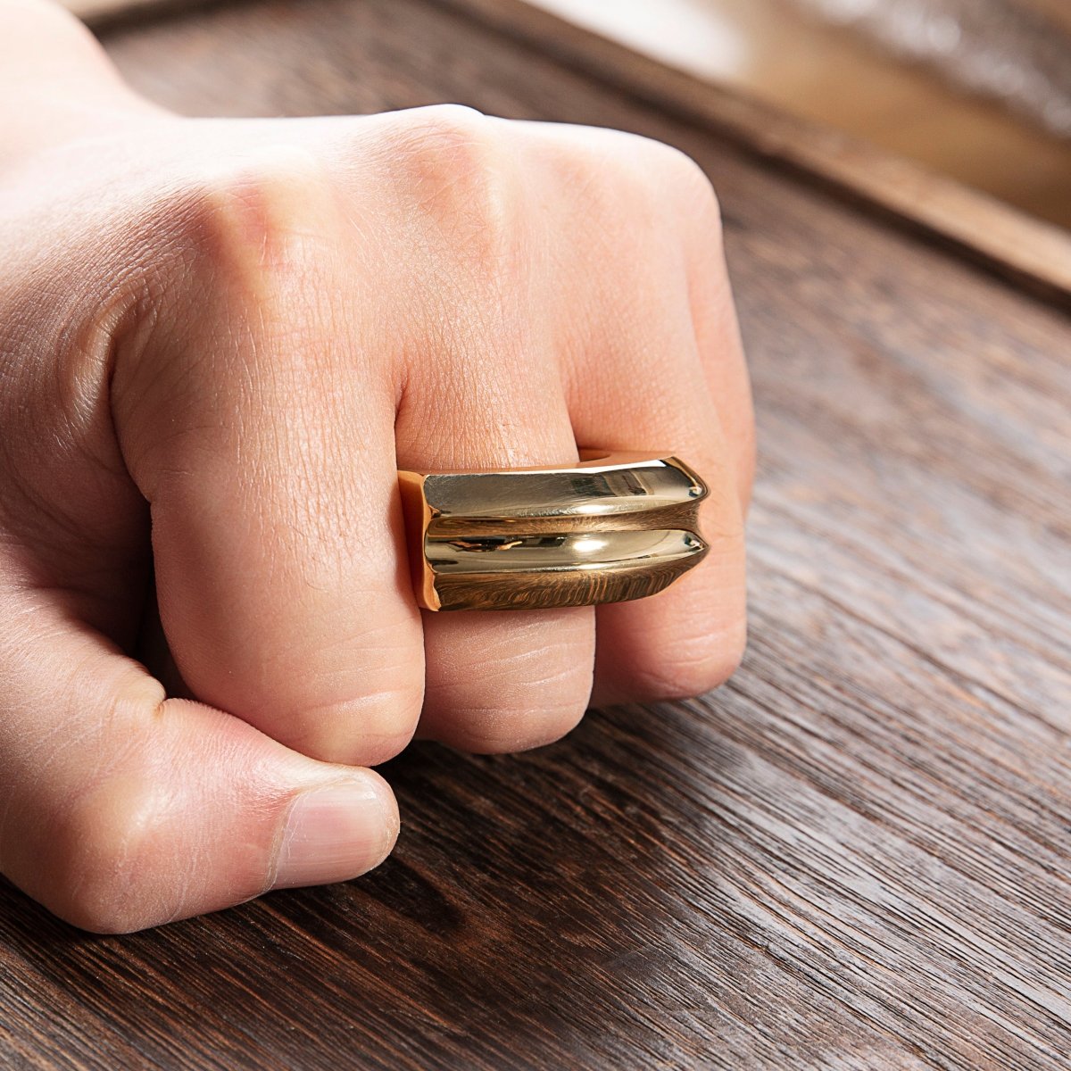 Mens Brass Rings Full Brass Brass Knuckles - Tophatter Daily Deals