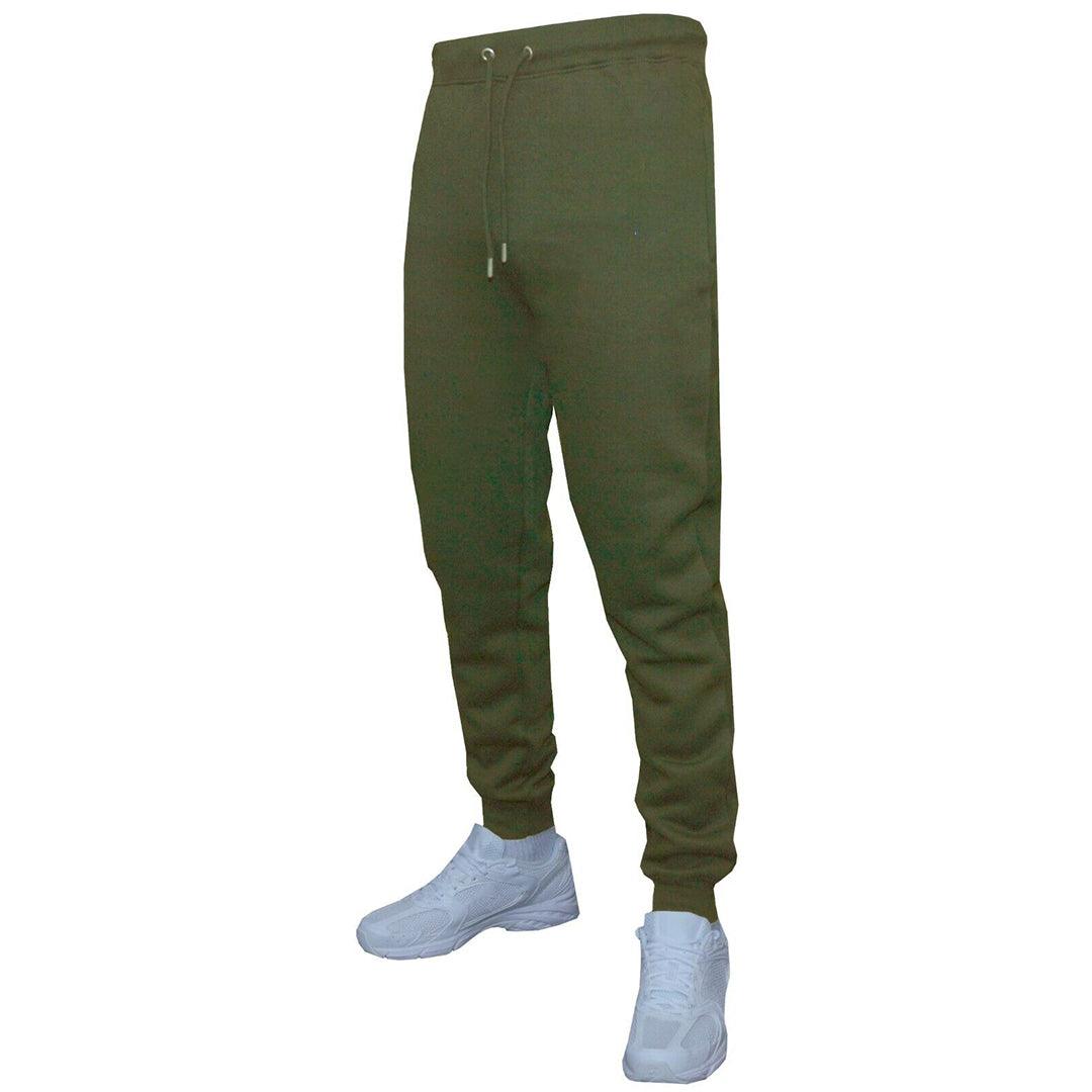 Mens Slim Leg Joggers - Mens Slim Fit Jogging Bottoms Plain Skinny Track Sweat Pants Zip Pockets Green Clothing - Tophatter Daily Deals