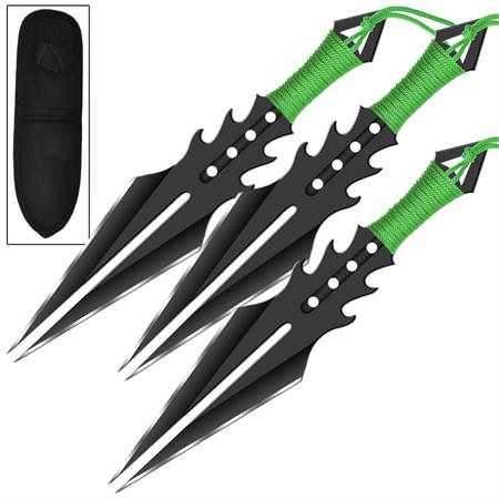 Mental Anguish 3 Piece Stainless Steel Aerodynamic Throwing Target Knife Set Collectible Weapons - Tophatter Daily Deals