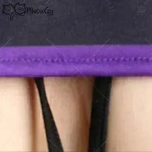 Meowcos Women Sexy Lingerie Erotic Striped Short Top and Panty Purple Set with Fishnet Stockings and Corset Cosplay Costume - Tophatter Daily Deals