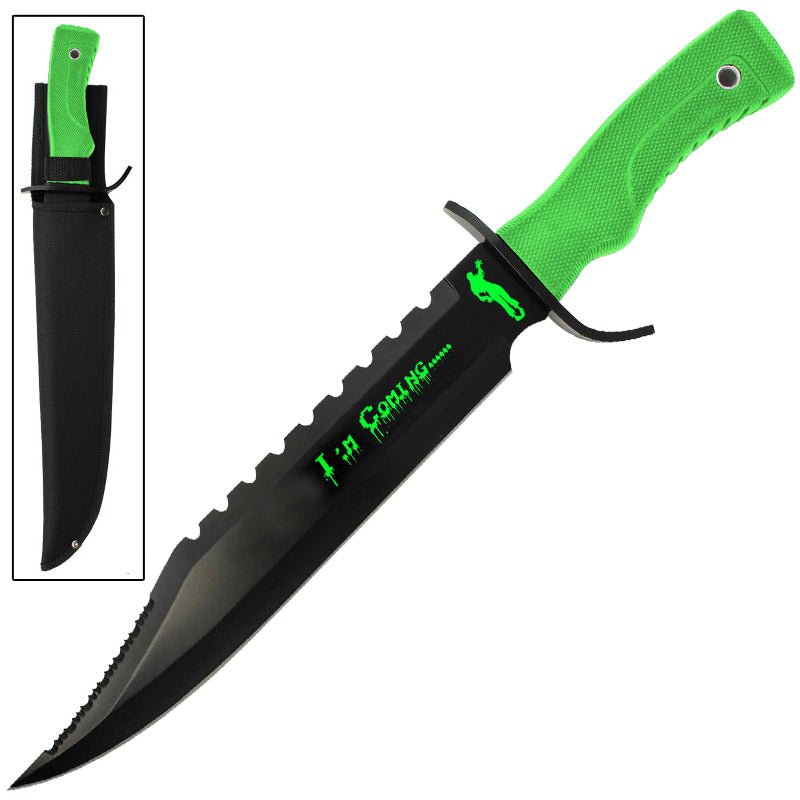 Merciless Zombie Killer Sawback Stainless Steel Bowie Knife - Tophatter's Guns'N'Weapons Store Collectible Weapons - Tophatter Daily Deals