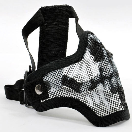 Metal Mesh Protective Mask SKULL Half Face Tactical Airsoft Military Face Mask - Tophatter Daily Deals
