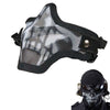 Metal Mesh Protective Mask SKULL Half Face Tactical Airsoft Military Face Mask - Tophatter Daily Deals