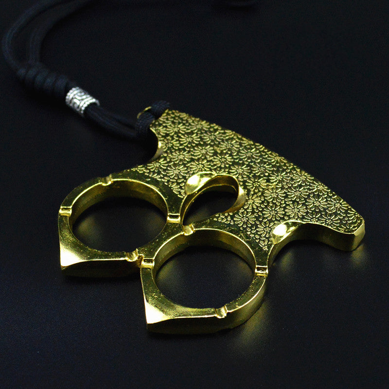 Metal Knuckle Duster Two-finger Broken Window Finger Tiger Martial Arts Practice Hand Buckle Fist Ring Fight Protective Gear EDC Tool - Tophatter Daily Deals