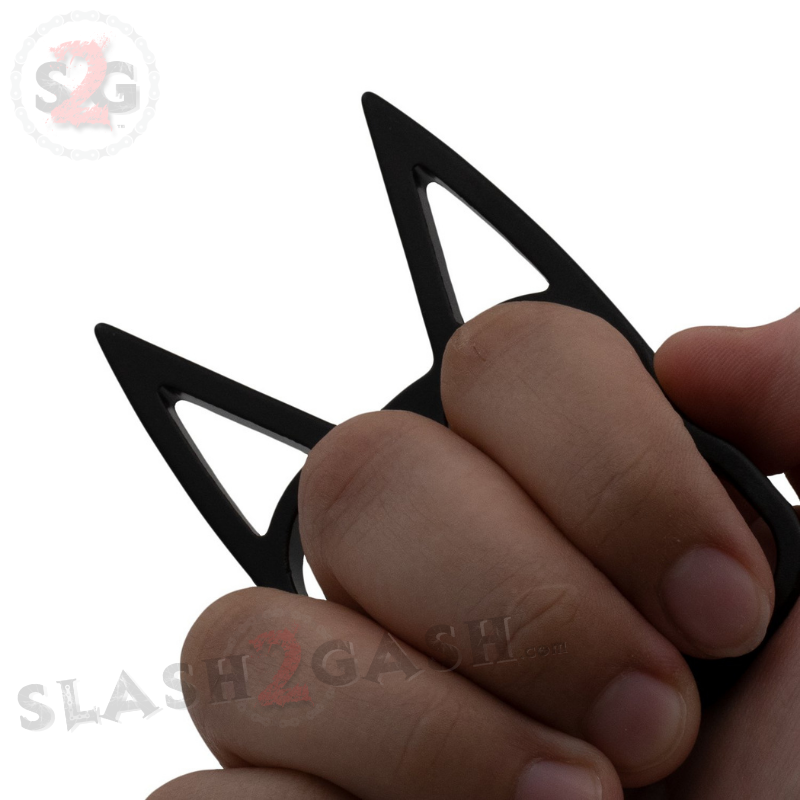 "Metal Cat" Self Defense Kitty Keychain Knuckles - Black SD-KeyChain - Tophatter Daily Deals