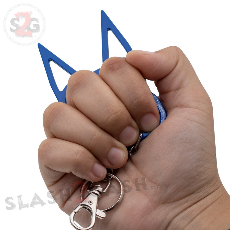 "Metal Cat" Self Defense Kitty Keychain Knuckles - Asst. colors SD-KeyChain - Tophatter Daily Deals