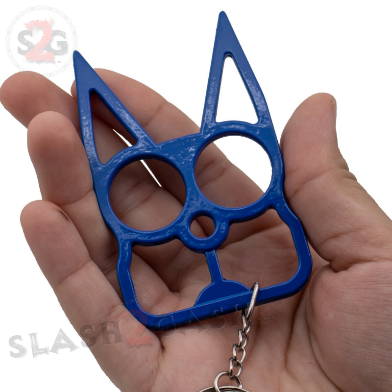 "Metal Cat" Self Defense Kitty Keychain Knuckles - Asst. colors SD-KeyChain - Tophatter Daily Deals