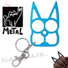 "Metal Cat" Self Defense Kitty Keychain Knuckles - Teal SD-KeyChain - Tophatter Daily Deals