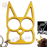 "Metal Cat" Self Defense Kitty Keychain Knuckles - Gold SD-KeyChain - Tophatter Daily Deals