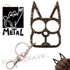 "Metal Cat" Self Defense Kitty Keychain Knuckles - Leopard Print SD-KeyChain - Tophatter Daily Deals