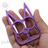"Metal Cat" Self Defense Kitty Keychain Knuckles - Light Purple SD-KeyChain - Tophatter Daily Deals