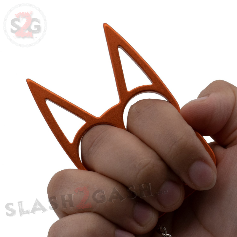 "Metal Cat" Self Defense Kitty Keychain Knuckles - Orange SD-KeyChain - Tophatter Daily Deals