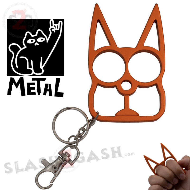 "Metal Cat" Self Defense Kitty Keychain Knuckles - Asst. colors SD-KeyChain - Tophatter Daily Deals