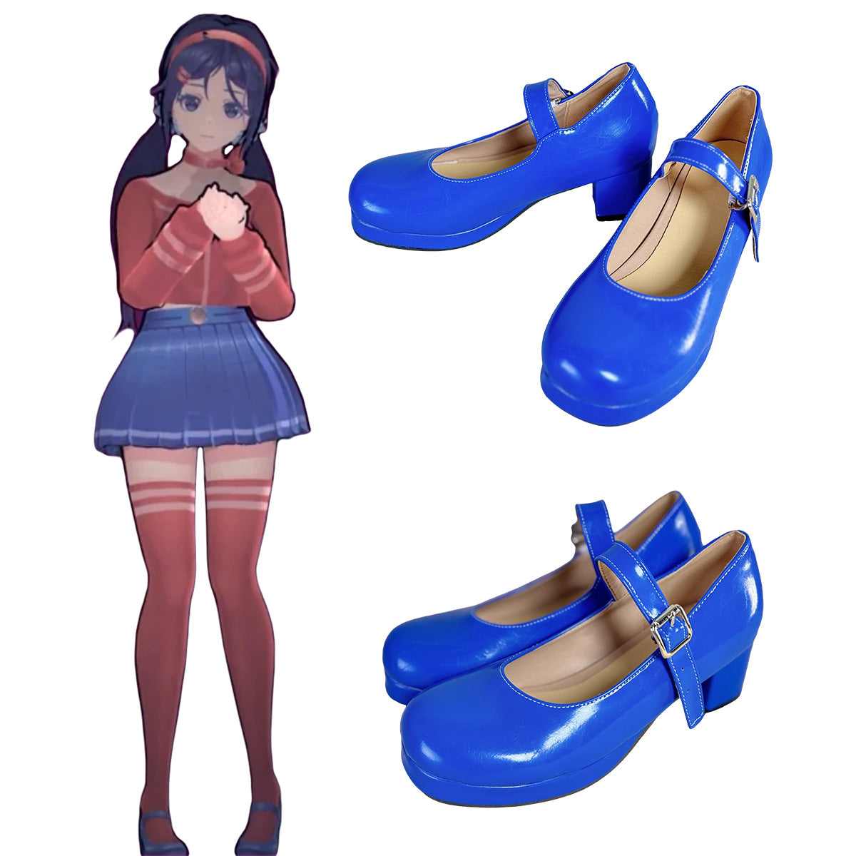 MiSide Mita Blue Cosplay Shoes Shoes/Boots - Tophatter Daily Deals