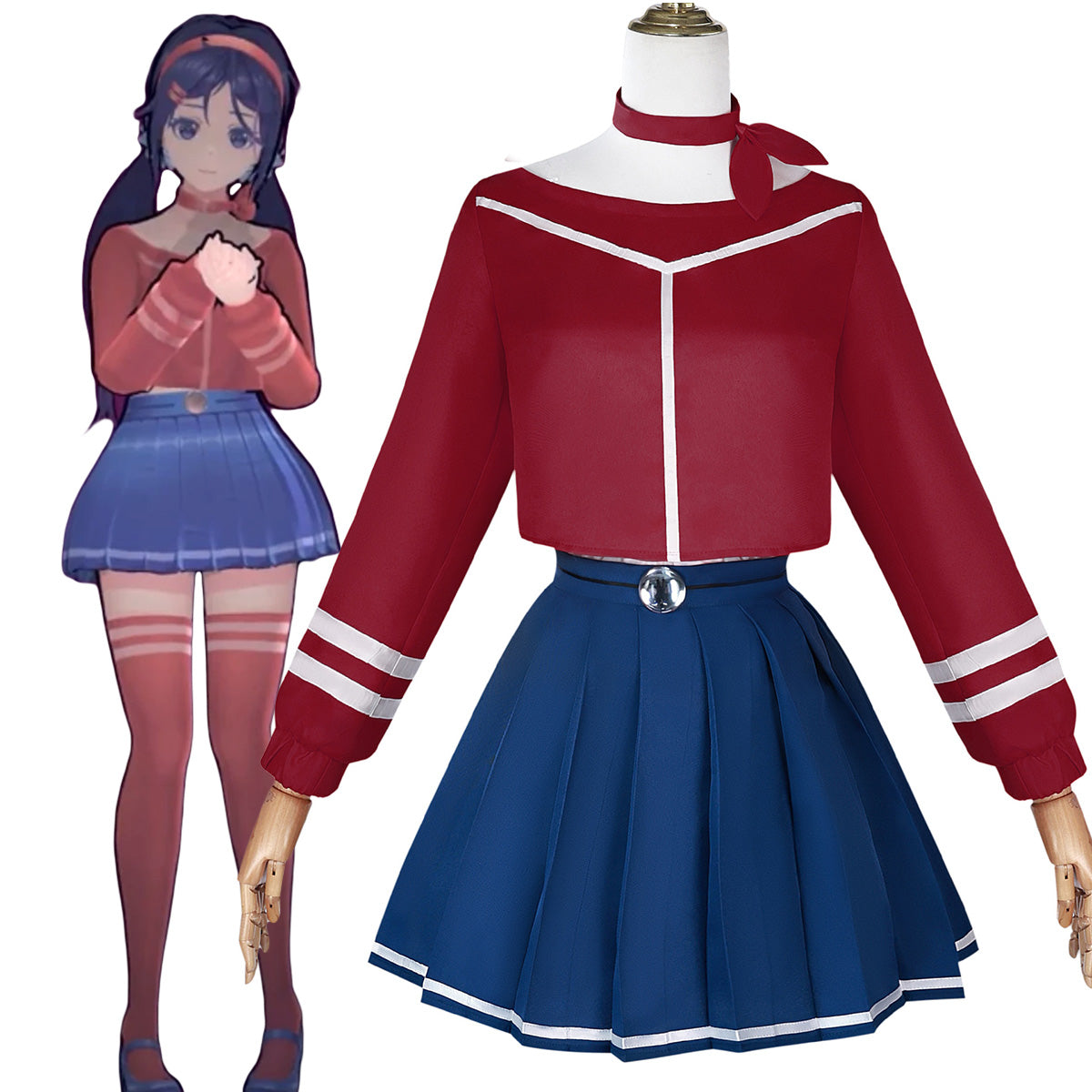 MiSide Mita Red Edition Cosplay Costume Costume - Tophatter Daily Deals