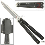 Red Micarta Butterfly Knife w/ ABS Holster Sharp Balisong Grey & Black Knife-Balisong - Tophatter Daily Deals
