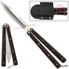 Red Micarta Butterfly Knife w/ ABS Holster Sharp Balisong Red & Black Knife-Balisong - Tophatter Daily Deals