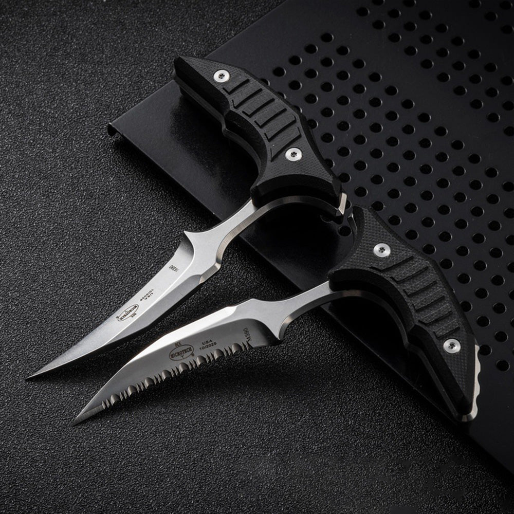 MicroTech Double Bee Shape Push Dagger - Serrated Blade - Tophatter Daily Deals