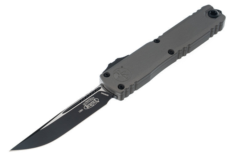 Microtech Ultratech ZBP - Natural Clear Handle- S/E Black Blade - 1121-1NC Automatic Knives - Tophatter Daily Deals