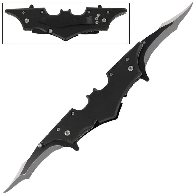 Black Midnight Twin Blade Spring Assist Knife - Tophatter Daily Deals