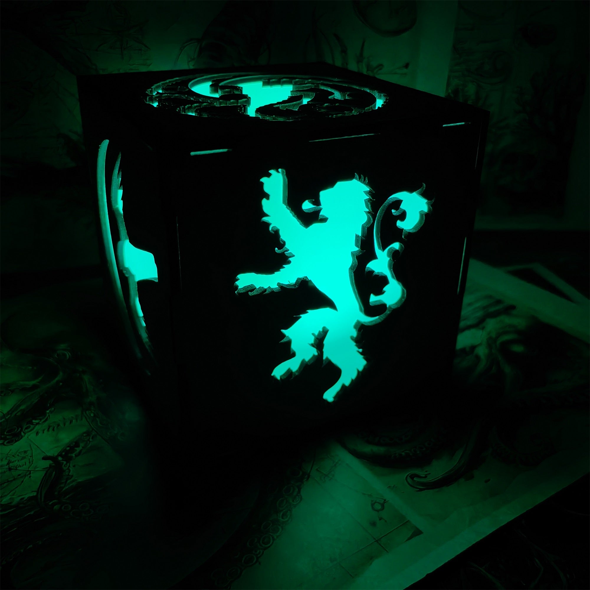 Middle Age Clan Insignia Wood Cube Light Desk Decor - Tophatter Daily Deals