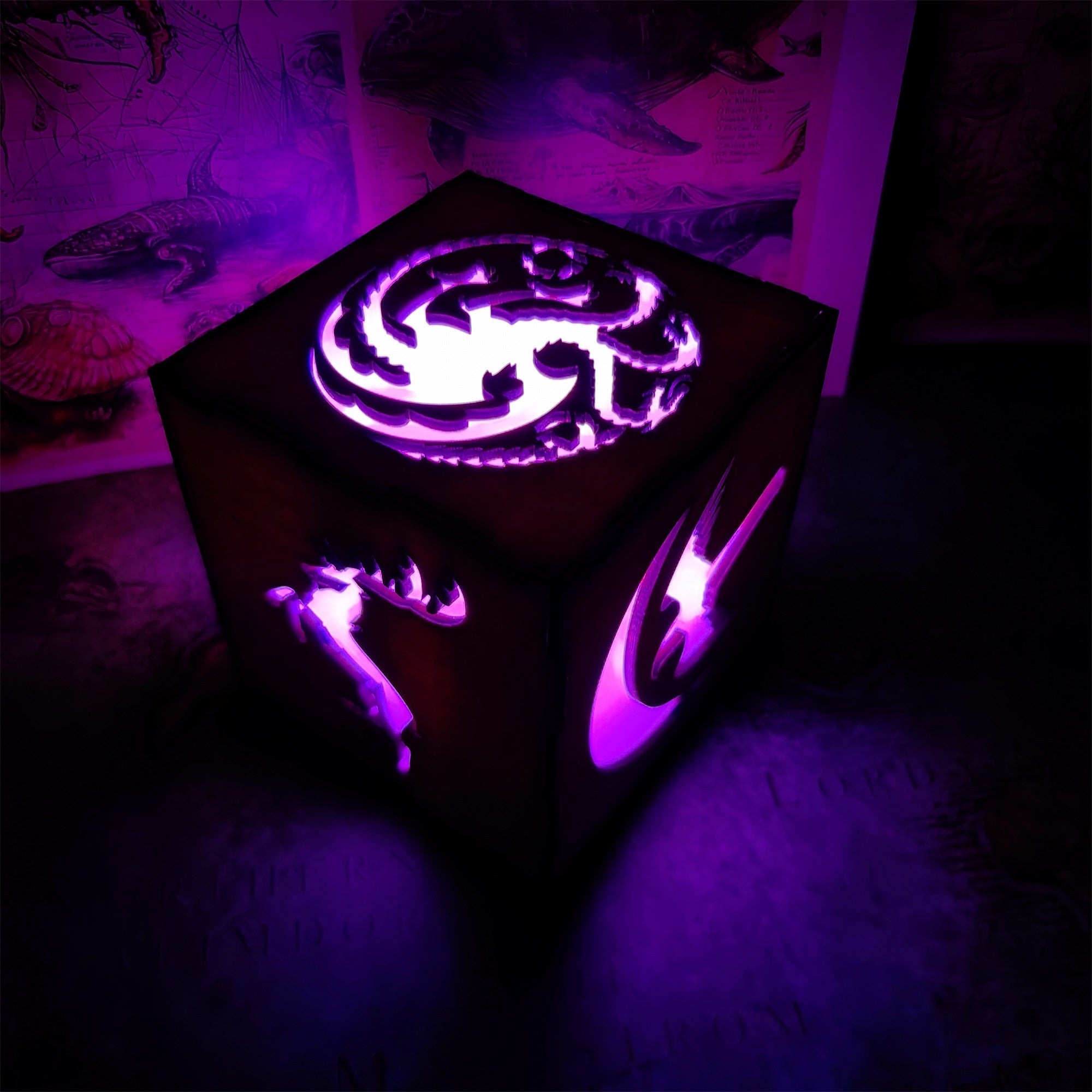 Middle Age Clan Insignia Wood Cube Light Desk Decor - Tophatter Daily Deals