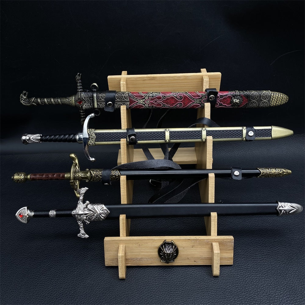 12 in 1 Ultimate Middle Ages Swords Miniature Craft For Display 4 In 1 Pack & Stand - Tophatter Daily Deals
