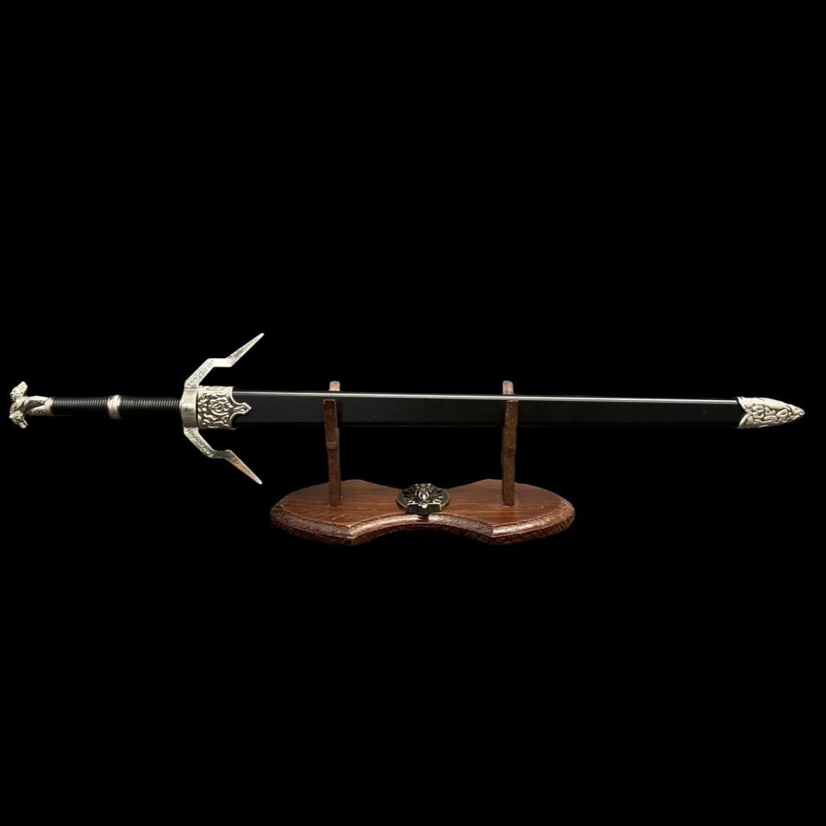 12 in 1 Ultimate Middle Ages Swords Miniature Craft For Display Geralt Silver Sword & Stand - Tophatter Daily Deals