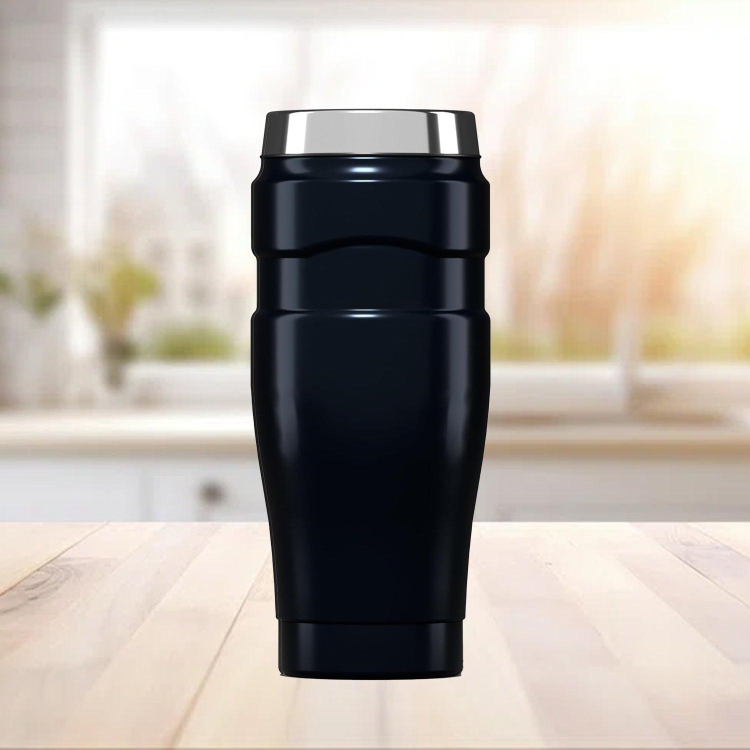 Stainless Steel Travel Mug - Stainless King Travel Tumbler & Multi- Purpose Flask | 470ml Insulated Hot & Cold Water Bottle Midnight Blue Home - Tophatter Daily Deals