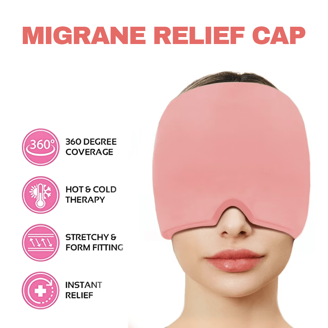 Headache and Migraine Relief Cap - Ice Mask or Hat for Migraines Tension Relief Dark and Cool Cap Hot Sale - Tophatter Daily Deals