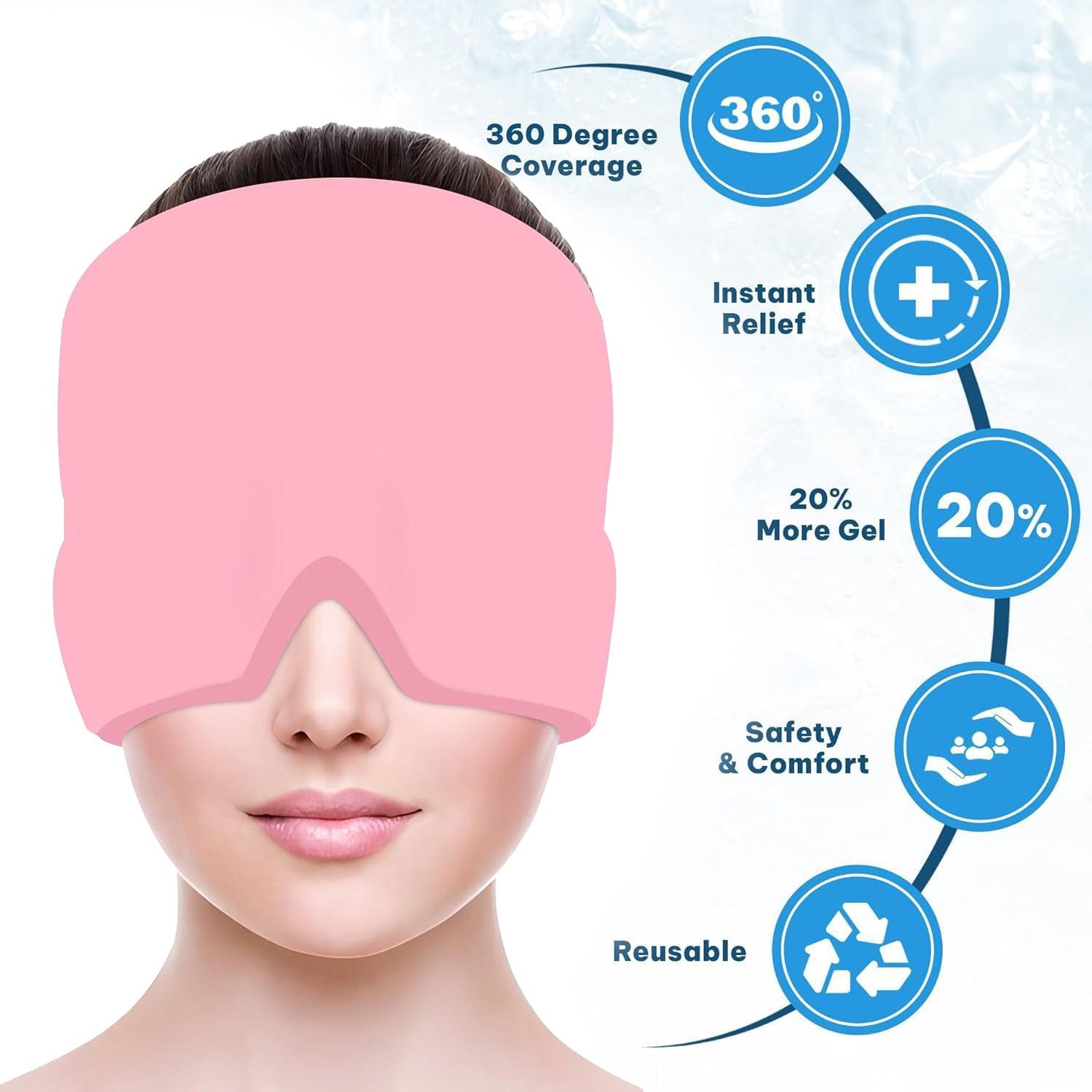 Headache and Migraine Relief Cap - Ice Mask or Hat for Migraines Tension Relief Dark and Cool Cap Hot Sale - Tophatter Daily Deals