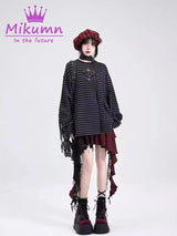 Mikumn Gothic Punk Rock Irregular Plaid Skirt Harajuku Y2k Girls Fashion High Waist Asymmetric Lace Short Skirts Chic Streetwear - Tophatter Daily Deals