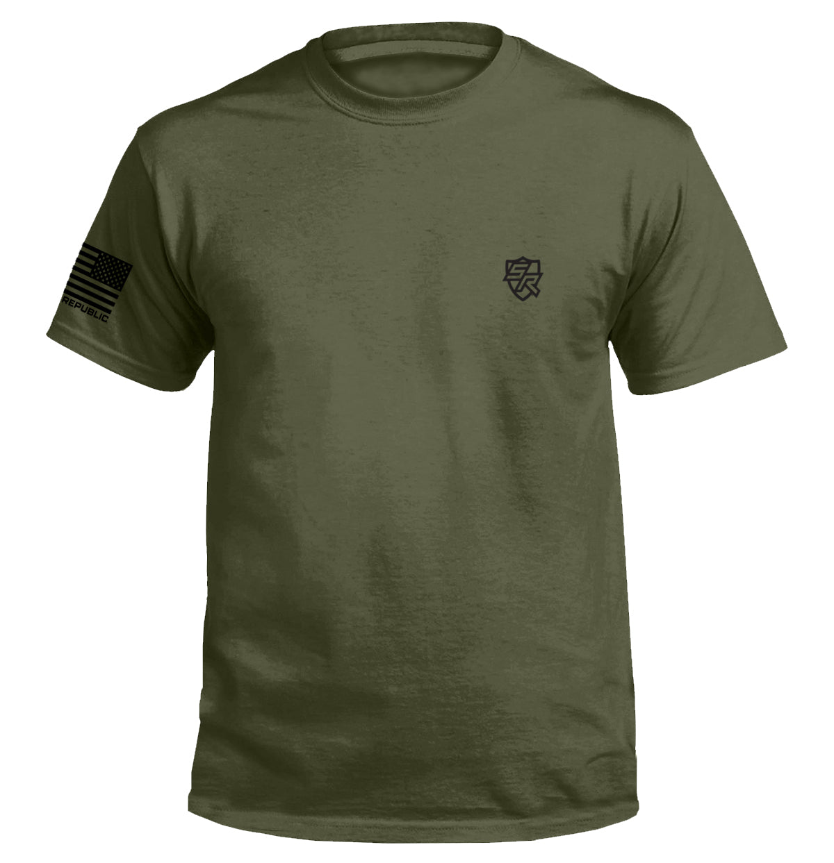 Shield Branded Tee Tee Military Green Men's Tops - Tophatter Daily Deals