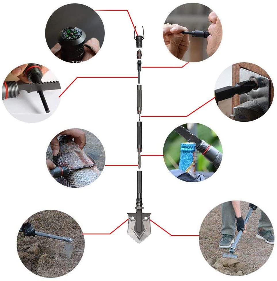 Military Tactical Multifunction Shovel Outdoor Nuggets Tools - Tophatter Daily Deals