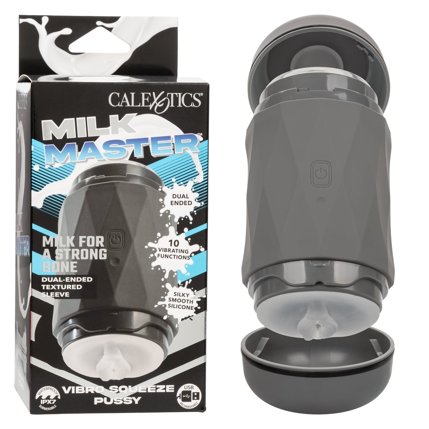 Milk Master Vibro Squeeze Pussy Stroker Dual Ended Masturbator > Sex Toys For Men > Masturbators > Vibrating - Tophatter Daily Deals