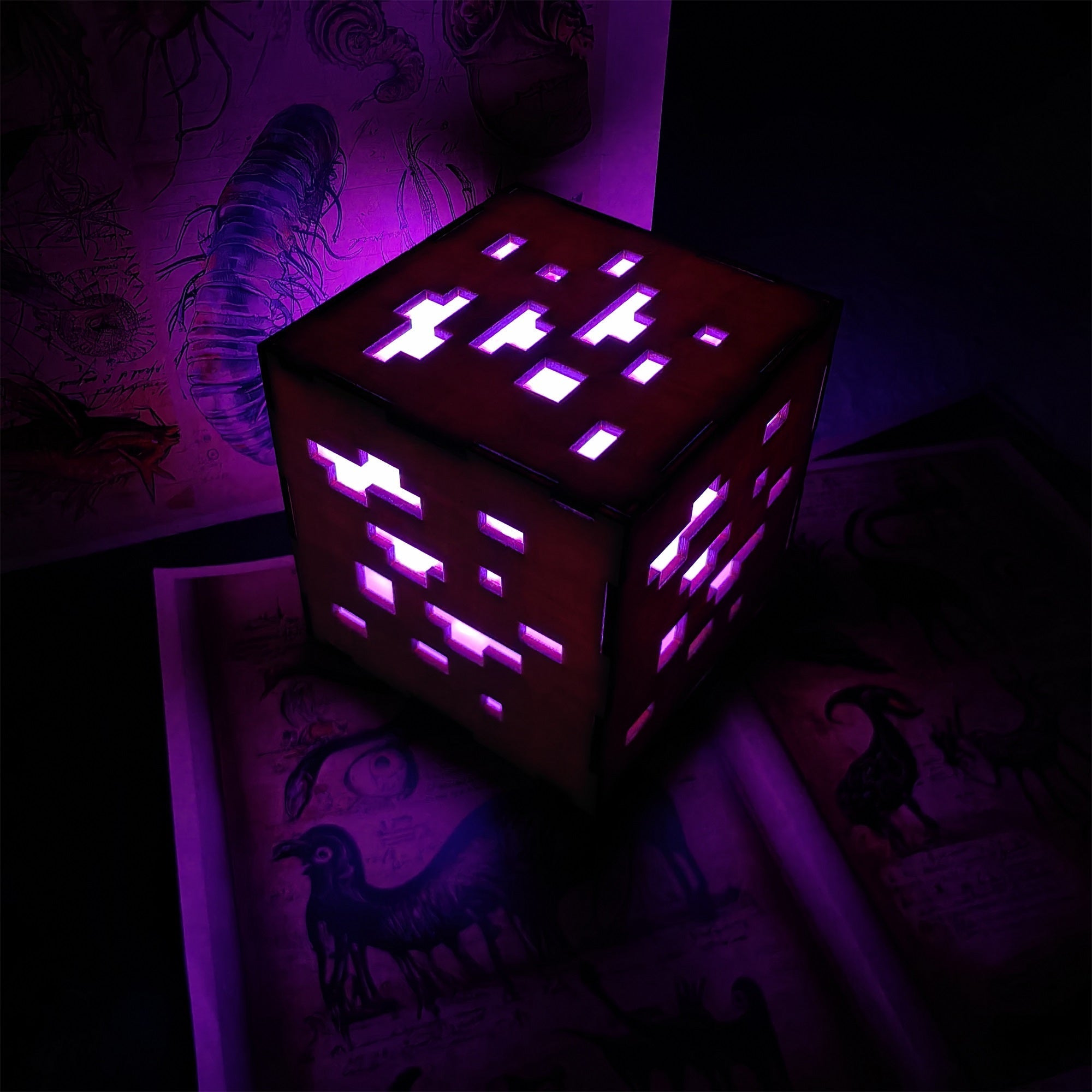 Handmade Minecraft Wooden Lantern Night Light - Tophatter Daily Deals