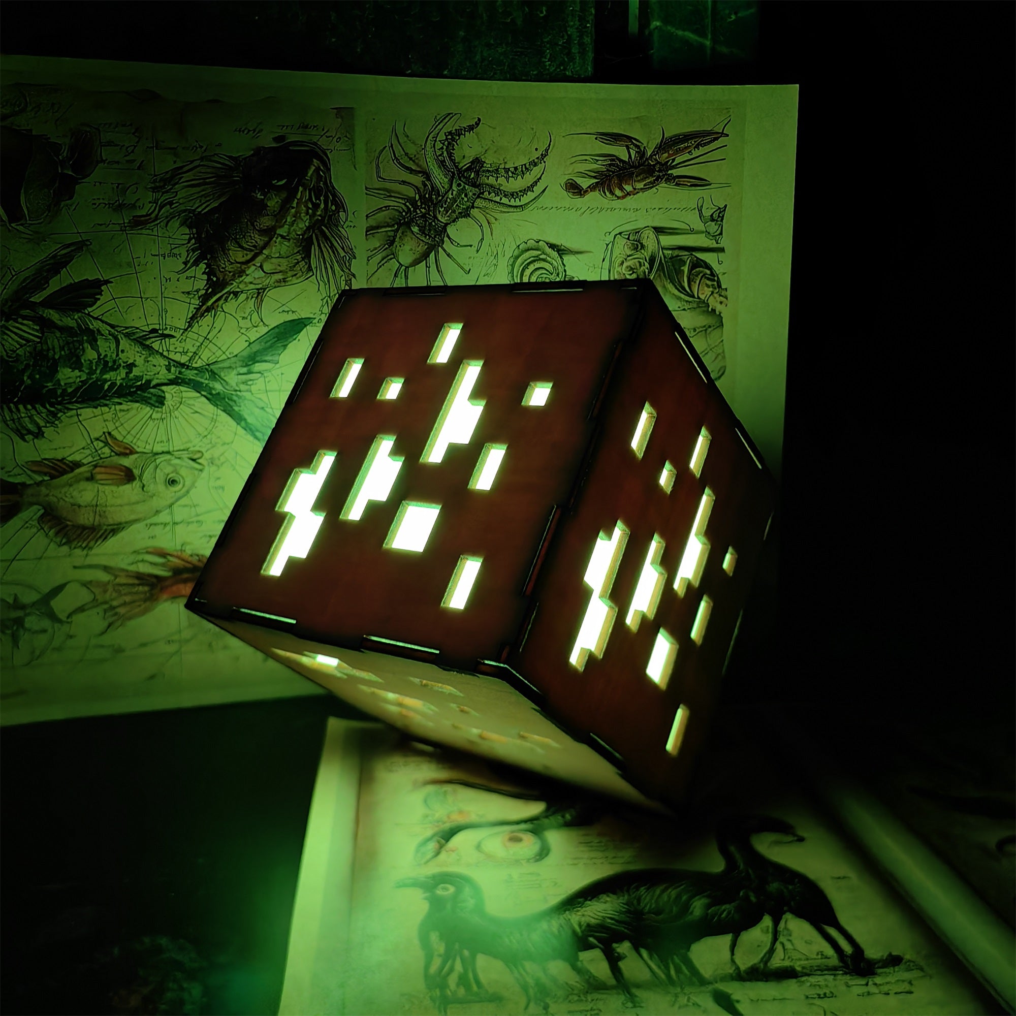 Handmade Minecraft Wooden Lantern Night Light - Tophatter Daily Deals