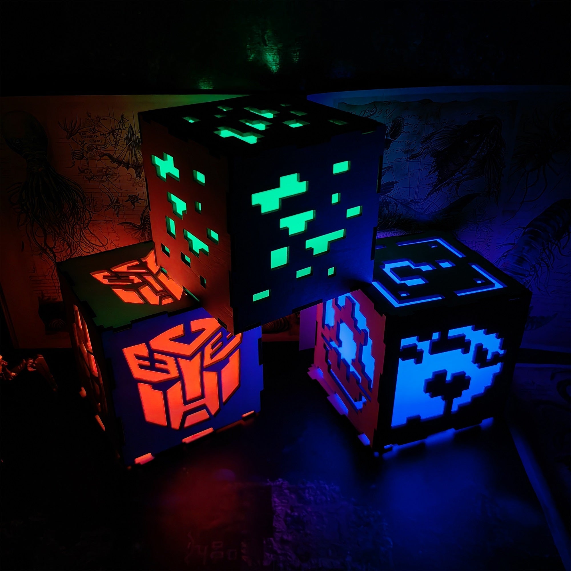 Handmade Minecraft Wooden Lantern Night Light - Tophatter Daily Deals