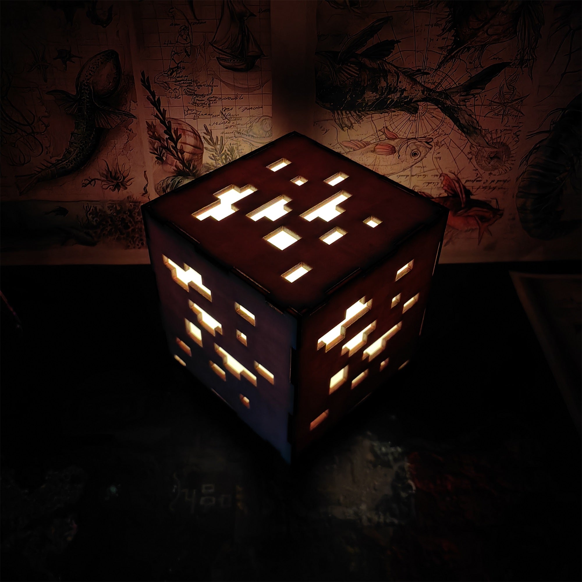Handmade Minecraft Wooden Lantern Night Light - Tophatter Daily Deals