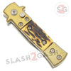 Mini Bronze Stiletto Auto Knife Cali Legal Switchblade - Sim Stag Knife-Auto - Tophatter Daily Deals