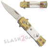 Mini Bronze Stiletto Auto Knife Cali Legal Switchblade - White Knife-Auto - Tophatter Daily Deals