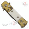 Mini Bronze Stiletto Auto Knife Cali Legal Switchblade - White Knife-Auto - Tophatter Daily Deals